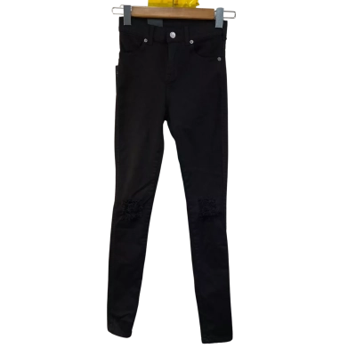 BNWT Dr Denim Womens Size XS Ripped Skinny Jeans Black  