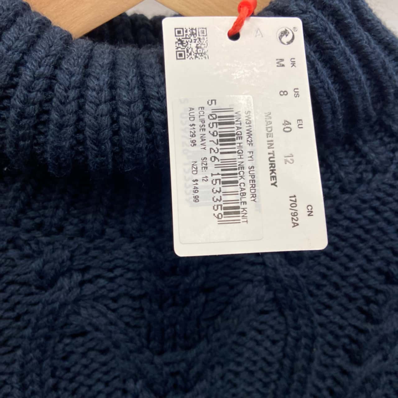 BNWT Superdry Womens Size 12 Jumpers Navy Blue (s)