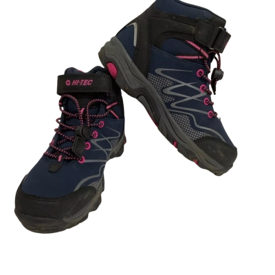Hi - Tech Kids  Size 2 Shoes Navy Blue / Pink  Waterproof Mid Hiking Boots