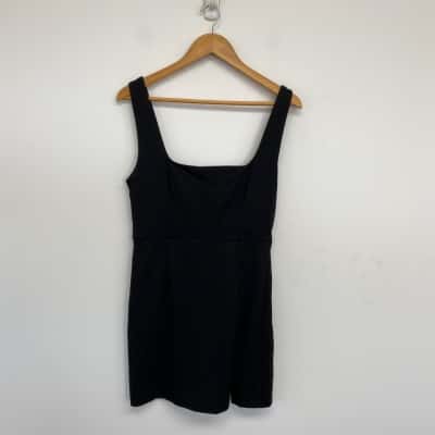 Showpo Black Hughes Square Neck Mini Dress  Size 14 