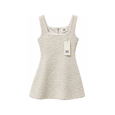 Seed Kids Textured Dress White Size 10 BNWT