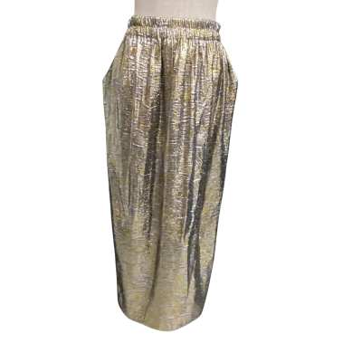  Dries Van Noten  Size M Midi Skirt Gold / Silver Metalic