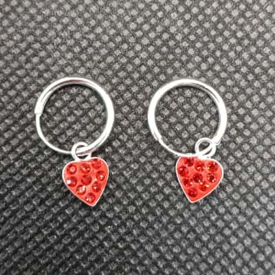 Prouds the Jewellers WProuds 925 Silver Red Heart Earrings – Brand New in Box #proudsjewellers #925earrings #giftideasomens Earrings Red / Silver 