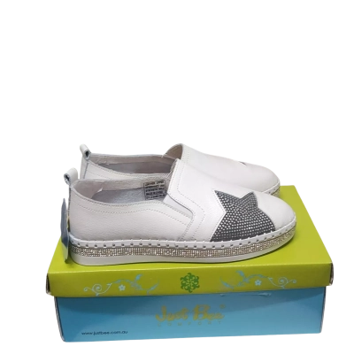 BRAND NEW - Women's - JUST BEE - "Celeb" White Slip On Shoe - Size 38