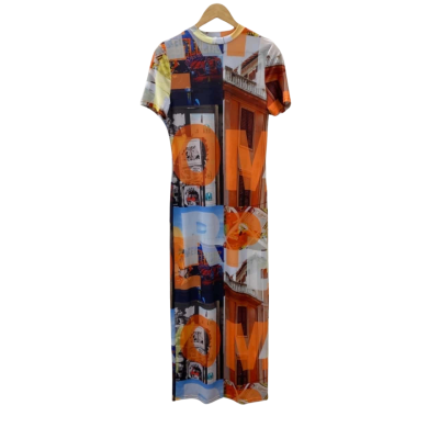 Pepper Mayo  Womens  Size 12 Maxi Dress Orange / Pattern 
