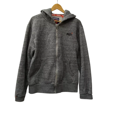 Superdry - Grey Zip-up Hoodie Size XL