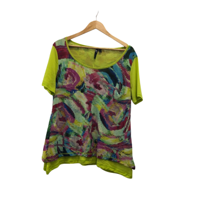 Taking Shape Womens  Size *XS Short Sleeve Top Green / Multicoloured 
