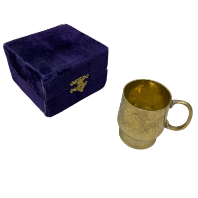 Highland - Vintage Floral Tankard / Mug with Velvet-lined Box (Approximate Height: 6.8cm) - Made in India