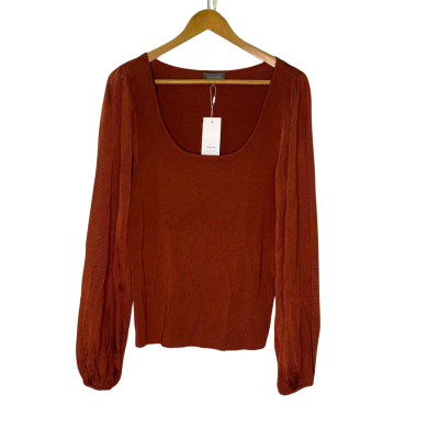 Tokito Womens  Size L Long Sleeve Top Rust Brown 