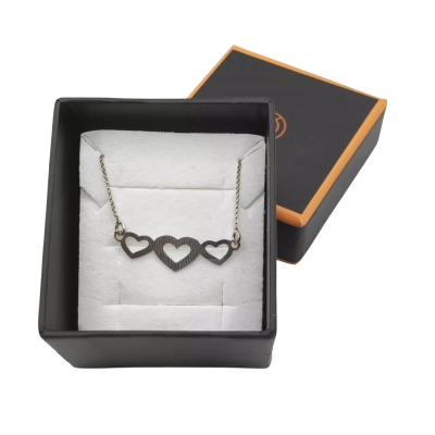 Great Gift - Sterling 925 (Italy) Silver Triple Heart Necklace By Harper Kendall London In Original Box