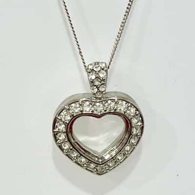 925 Necklace & Gemstone Love Heart Pendant 