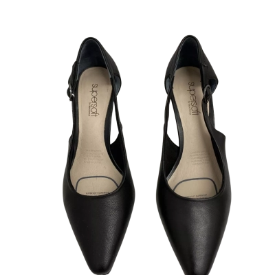 Supersoft Linden Black Leather Heels.  Size 7C