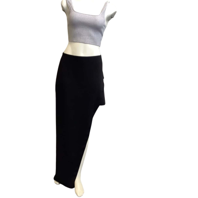 Brand New Cue Womens  Size 8 Asymmetrical Maxi Skirt Black 
