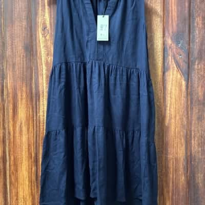 Betty Basics   Size 8 Navy Blue linen dress new 