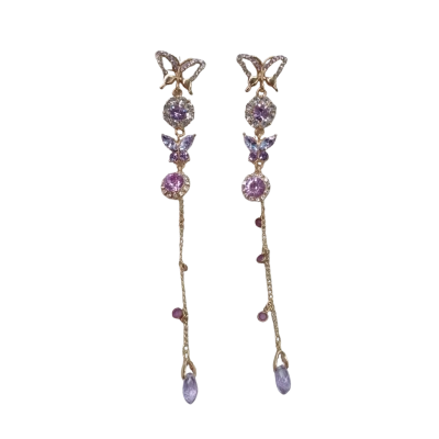 Purple Butterfly Earrings