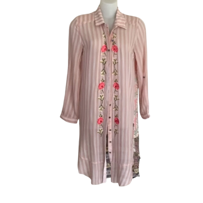 Aratta. Silent Journey.  Embroidered Long Shirt.  Size L 