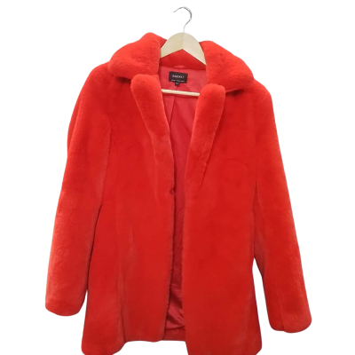 Bardot Women's Size 8 Fur Coat Red 