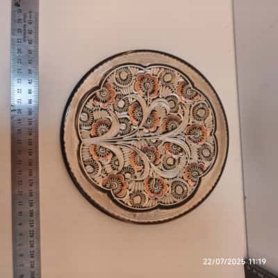 Turkish Wall Hanging Art Plate Etching Copper 