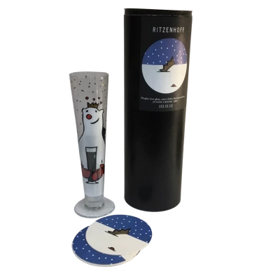 Beer Glass and Coasters as pictured