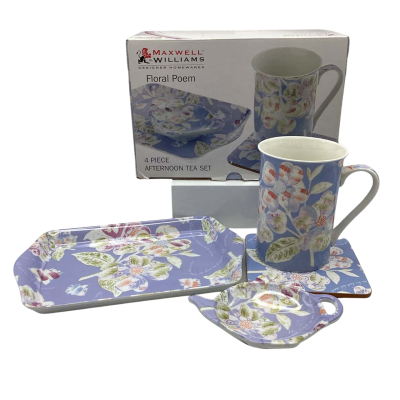 BNIB Maxwell & Williams 4 Piece Afternoon Tea Set “Floral Poem”JK2