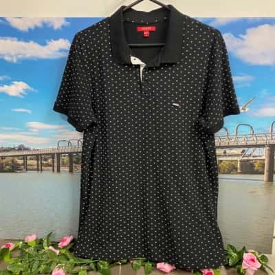 Mens Guess polo T-shirt Size M black and white 