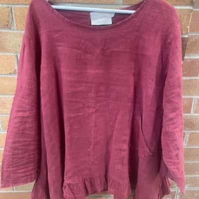 Donna Donna Womens  Size XL Linen Top 