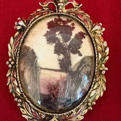  Women's Antique Western Australia Paperbark Picture Brooch 