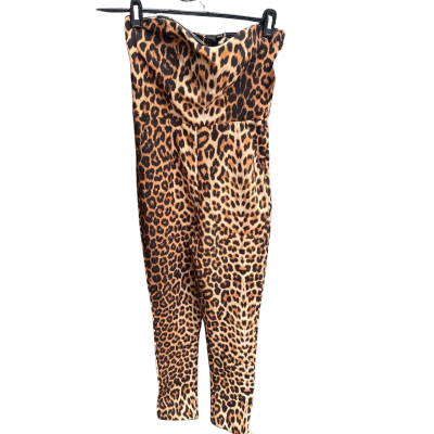 Qu Zu Womens Leopard Jumpsuit Size 36