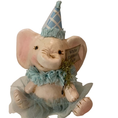 White Elephant Sale Figurine