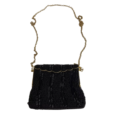  Womens Le Soir Beaded Evening Bag Black 