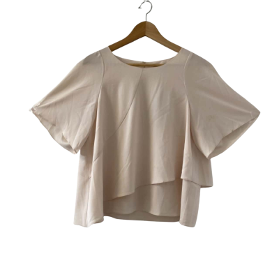 Veronika Maine Women's  Size 14 Blouse Beige Round Neck (**Brand New** RRP $149)
