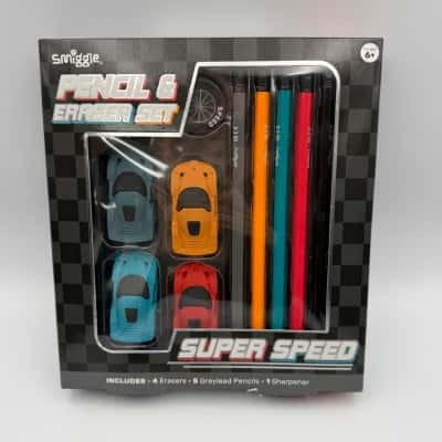 NEW - Smiggle Pencil & Eraser Set - Super Speed 