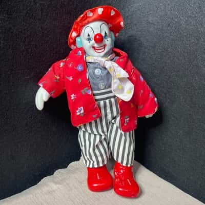 30cm vintage porcelain clown doll