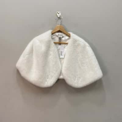 Forever New Womens Shawl White Faux Fur