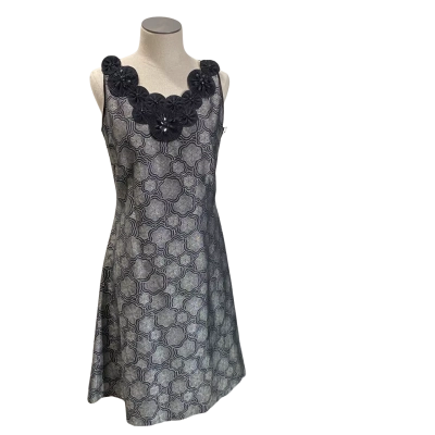 Lisa Barron Sleeveless Black/Silver Lined Dress Size 10