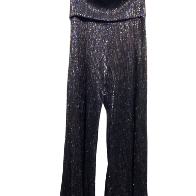  Womens  Size S Flared Pants Blue / Silver / Striped 