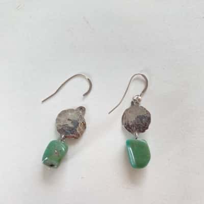 925 Sterling Silver Turquoise Gemstone Drop Earrings 