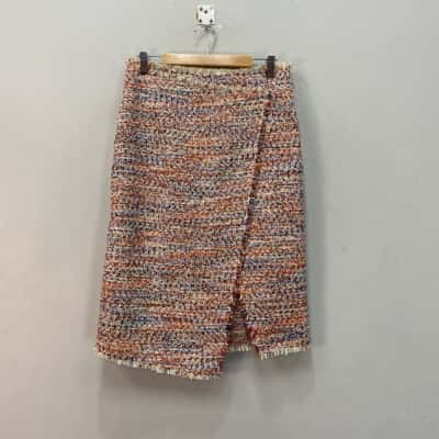 H&M Womens  Size 12 Woven Midi Skirt Multicoloured 