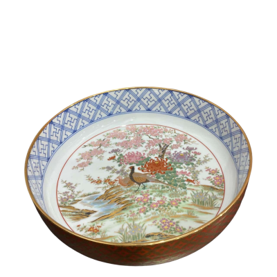 Toyo Japan - Shibata Porcelain Bowl - Pheasant Design with Gold Trim