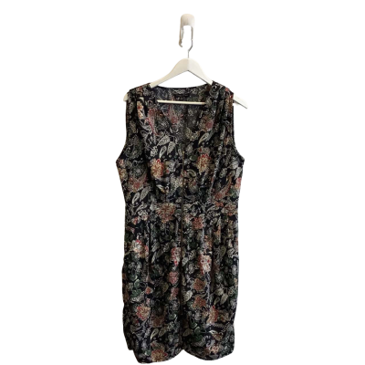 Caroline Morgan Womens Size 16 Sleeveless Midi Dress Black Floral