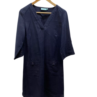 Blue Illusion Womens  Size XS Navy Linen Dress
