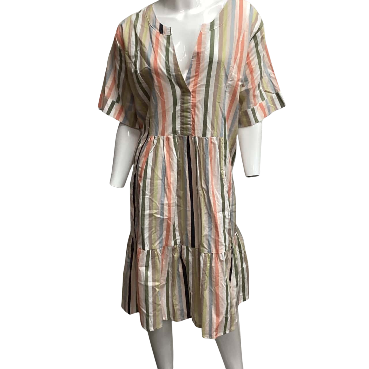 Adrift Womens Size 20 Midi Dress Multicoloured Striped adrift-womens-size-20-midi-dress-multicoloured-striped