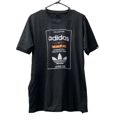 Adidas Mens Size L Printed Shirt Black  