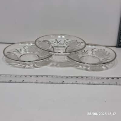 3pcs Soga Japanese Glass Saucers 