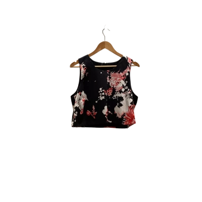 French Connection Womens Size 16 Black Floral Top 