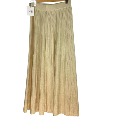 Atmos&Here - Gaelle Knit Midi Beige Sparkle Skirt (Size 10)