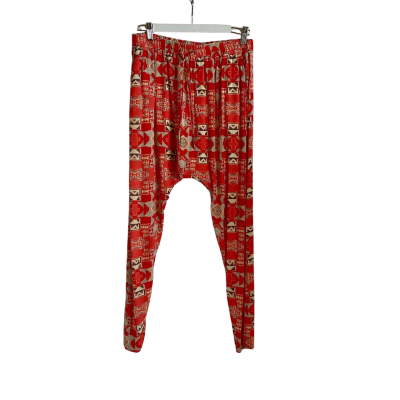 Seed Heritage Size 10 Aztec Print Relaxed Pants Burnt Orange / Multicoloured 