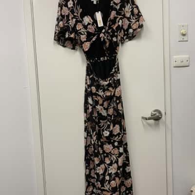 Amuse Society Womens  Size M Maxi / Short Sleeve Dress  Floral 