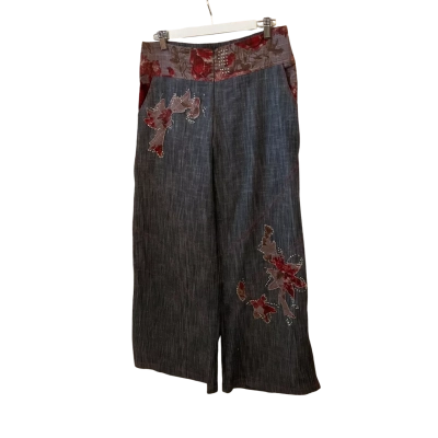 Ella  Womens  Size M Wide Leg Pants Blue 