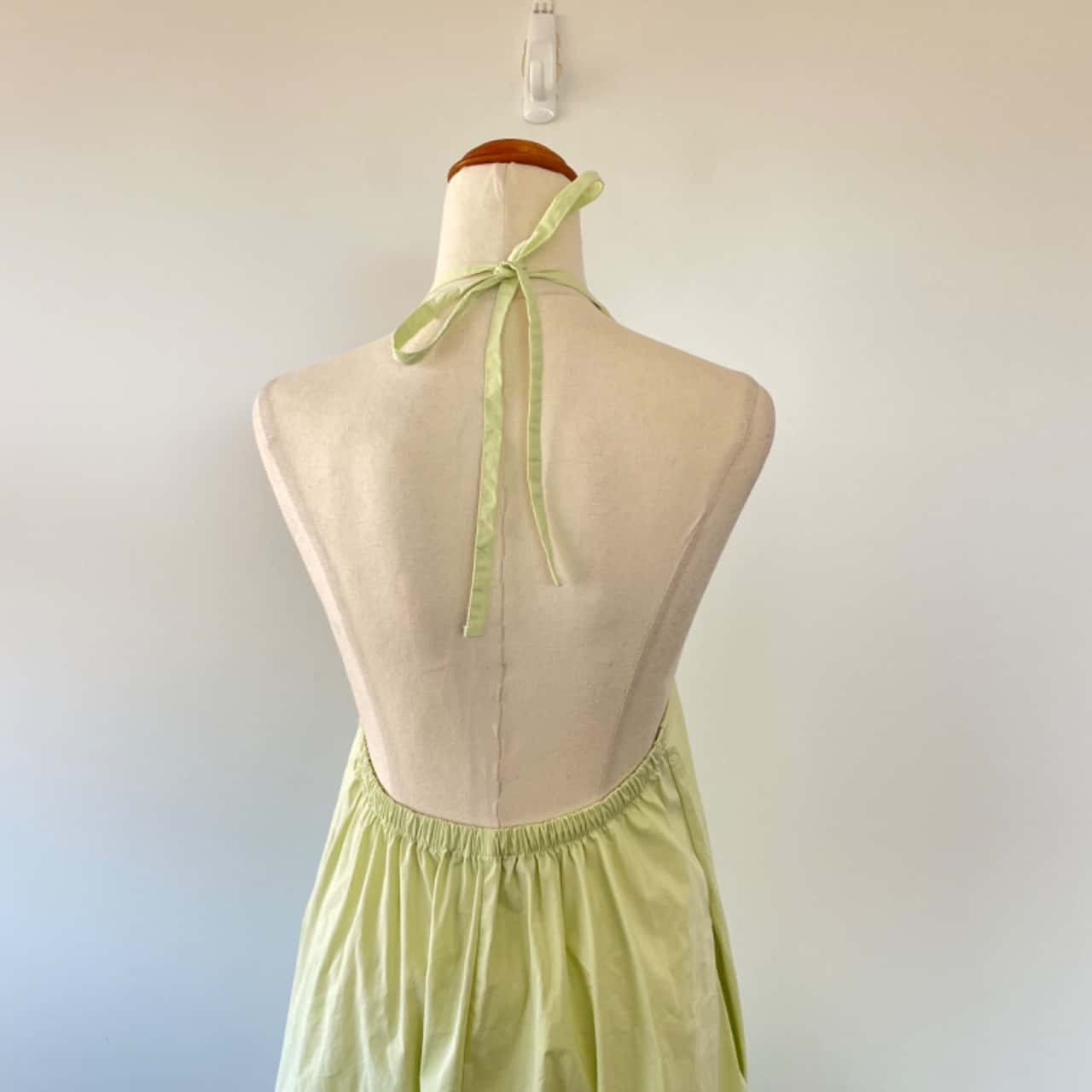 slim fit dress slacks Lime Green Lace Midi Dress with Open Back YEMA main image 1